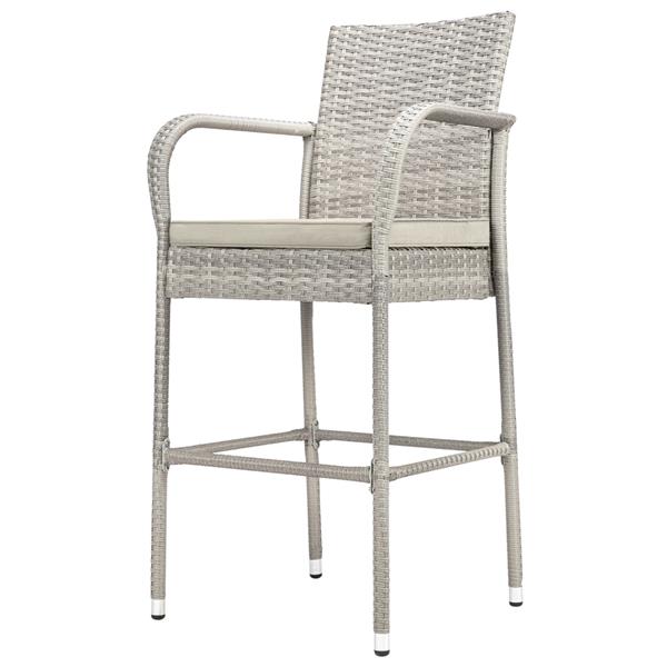 2pcs Thick Tube High Bar Chair Gray