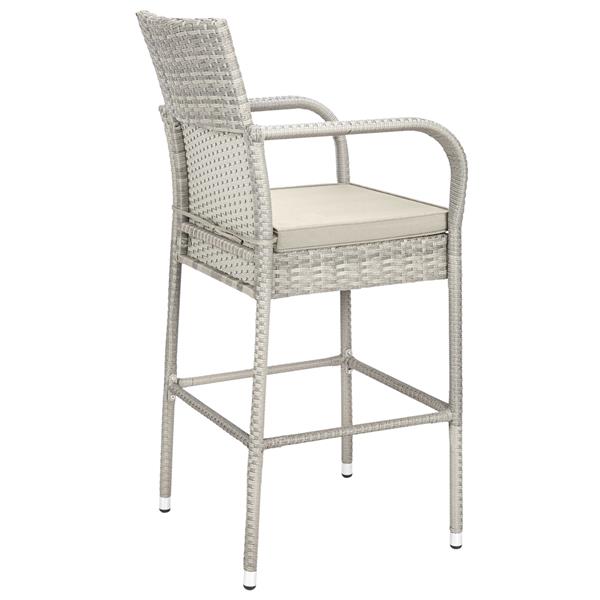 2pcs Thick Tube High Bar Chair Gray