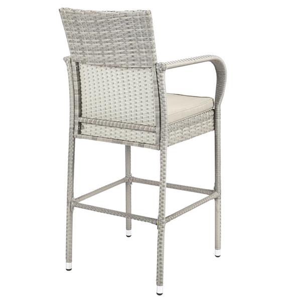 2pcs Thick Tube High Bar Chair Gray