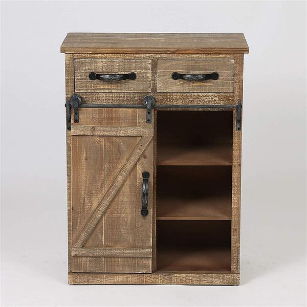 (新编码：30587562）RUSTIC WOOD SLIDING BARN DOOR CONSOLE CABINET-6