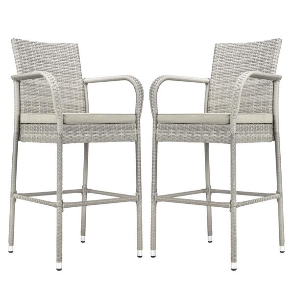 2pcs Thick Tube High Bar Chair Gray