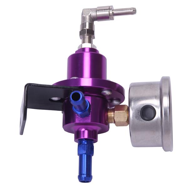 Fuel Pressure Regulator with Kpa Oil Gauge Kit Purple