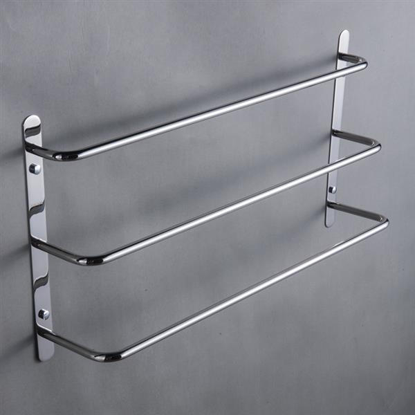 304 Stainless Steel Hand Polishing Finished Three Stagger Layers  Towel Bars Towel Rack Wall Mounted Multilayer Bathroom Accessories 23.62 inch bars KJWY003YIN-60CM