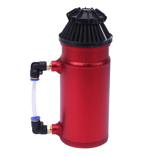 140mL Round Oil Catch Tank Double hole Oil Catch Tank with Air Filter Red