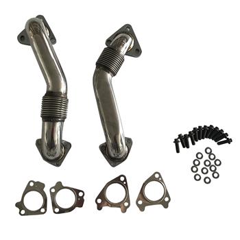 Exhaust Manifold Heavy Duty Up Pipes & Gasket Kit For 2001-2004 GMC Chevy Duramax Diesel 6.6L