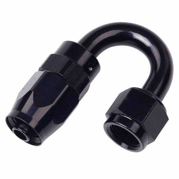 Universal AN-6 180 Degree Swivel Hose End Black