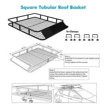 48\\" x 40\\" Universal Roof Rack Car Top Cargo Basket Black