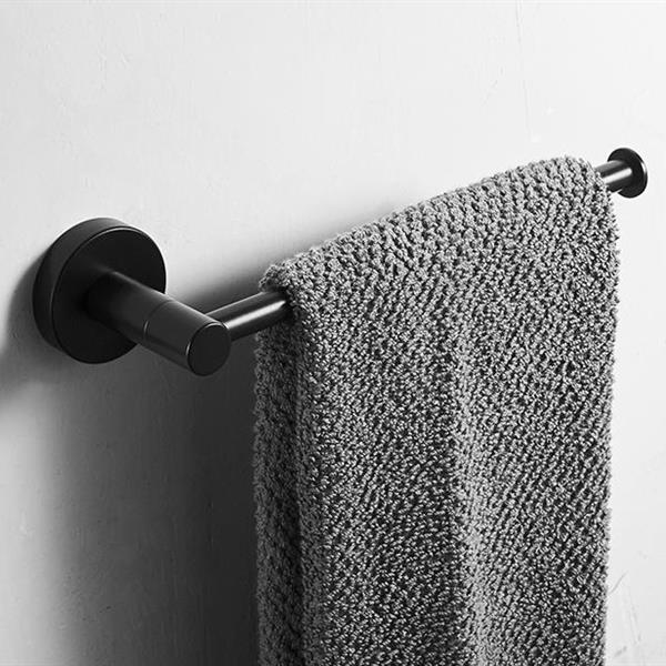 High Quality Rustproof 304 Stainless Steel Matte Black Bathroom Accessories Set Robe Hooks Towel Ring Bar Toilet Paper Holder Tissue Rack
