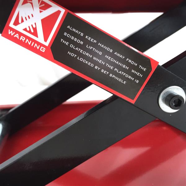 1100lbs Steel Adjustable Scissor Lift for Motorcycles Red