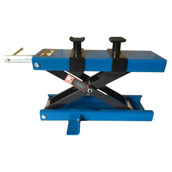 Motorcycle Steel Adjustable Scissor Lift with Fixation Clamp Blue