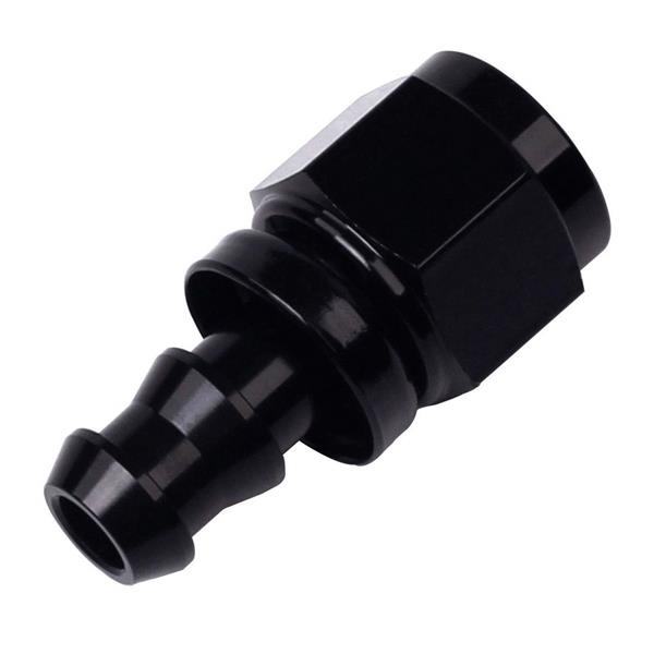 General Black Anodized AN-6 Straight Hose End Black