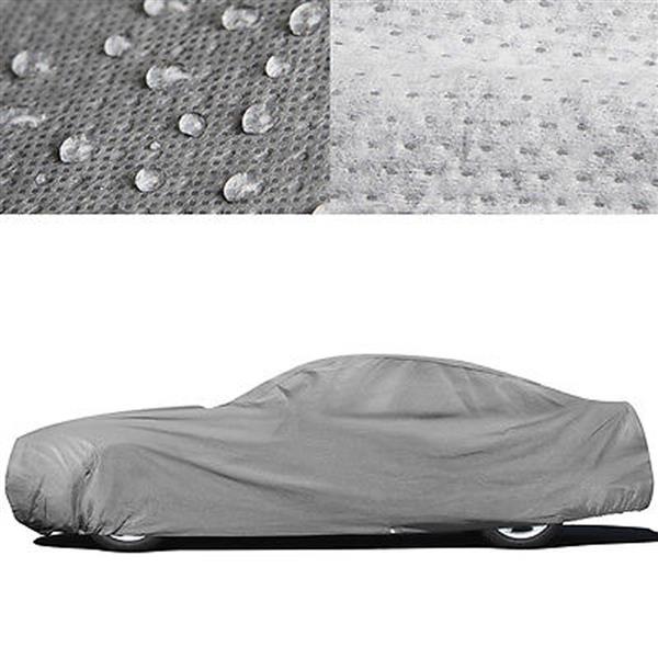 Weatherproof PEVA Car Protective Cover with Reflective Light Silver Gray L