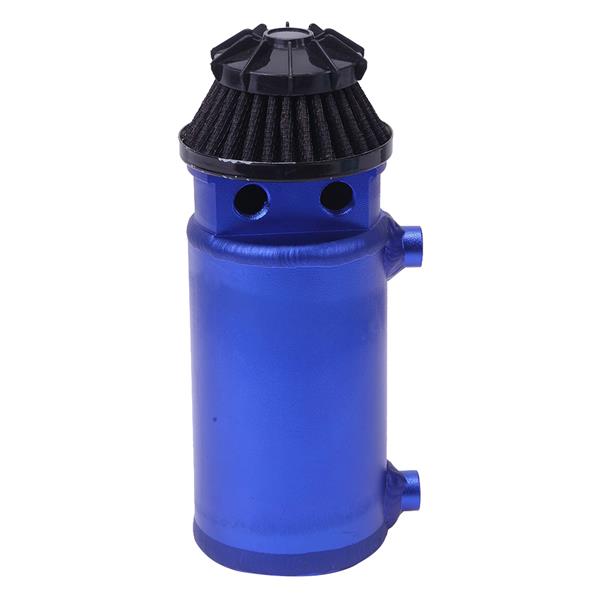 140mL Round Oil Catch Tank Double hole Oil Catch Tank with Air Filter Blue