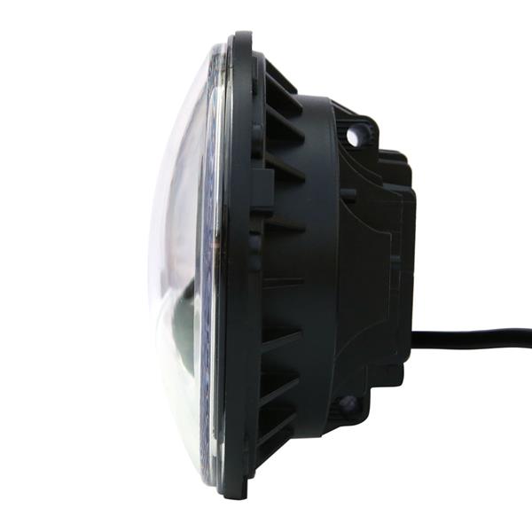 7" 4-LED 6500K White Light IP67 Waterproof LED Headlight for Vehicles Black & Chrome