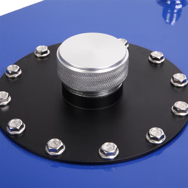 15 Gallon 60L Universal Top Feed Aluminum Fuel Tank Oil Level Sensor Blue