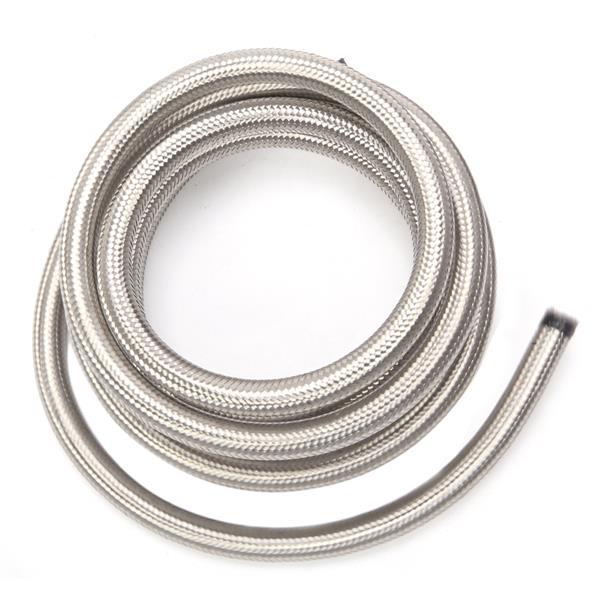 8AN 10-Foot Universal Stainless Steel Braided Fuel Hose Silver