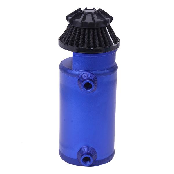 140mL Round Oil Catch Tank Double hole Oil Catch Tank with Air Filter Blue