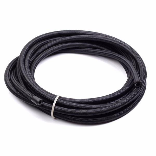 Universal 12ft AN-6 Black Nylon Braided Hose with 6pcs Black Hose Ends and 2pcs AN-6 to AN-10 Fuel T