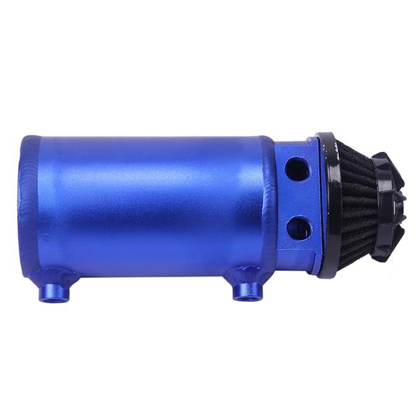 140mL Round Oil Catch Tank Double hole Oil Catch Tank with Air Filter Blue