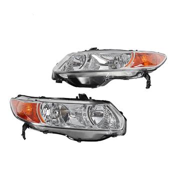 2pcs Front Left Right Headlights for Honda Civic 2006-2011 2-Door Coupe Models