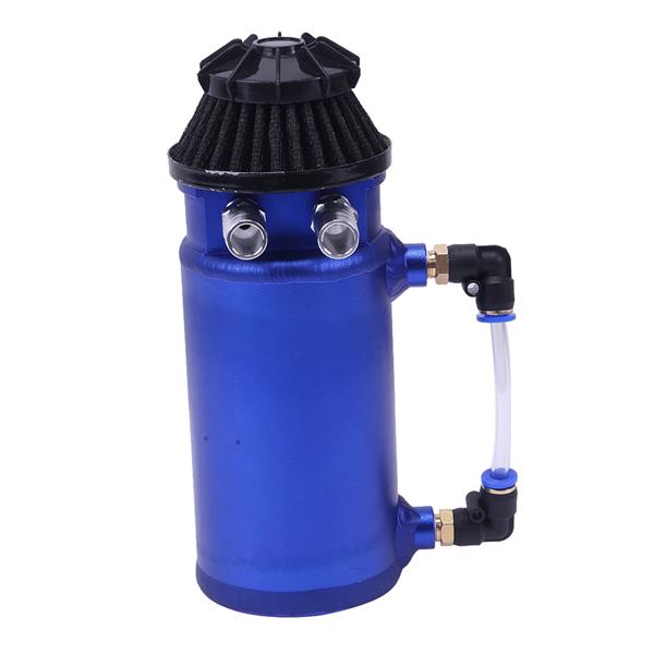 140mL Round Oil Catch Tank Double hole Oil Catch Tank with Air Filter Blue