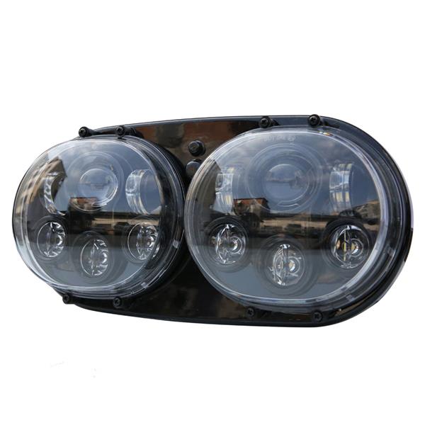 2pcs 60-90W 4-LED 6000K White Light IP67 Waterproof LED Headlights for Vehicles Black