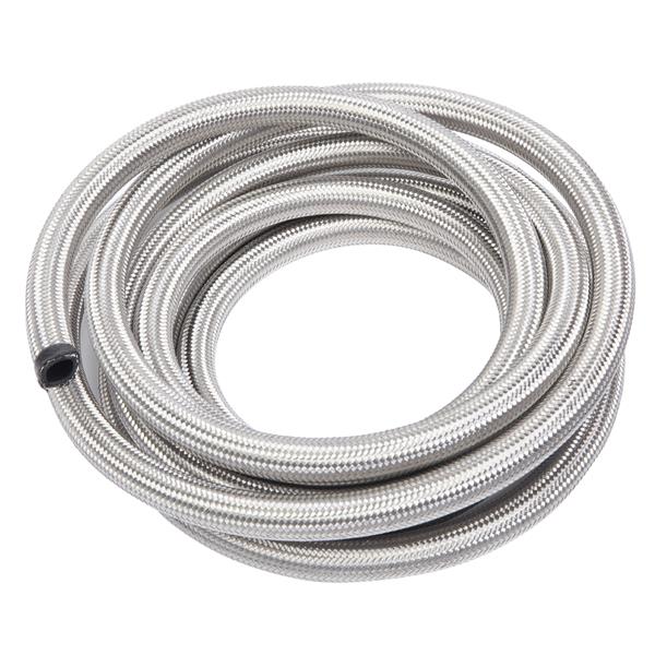 10AN 16-Foot Universal Stainless Steel Braided Fuel Hose Silver