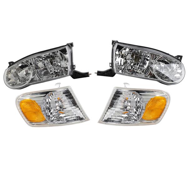 For 2001-2002 Toyota Corolla TO2531137 4qty Headlights+Corner Light Lamp