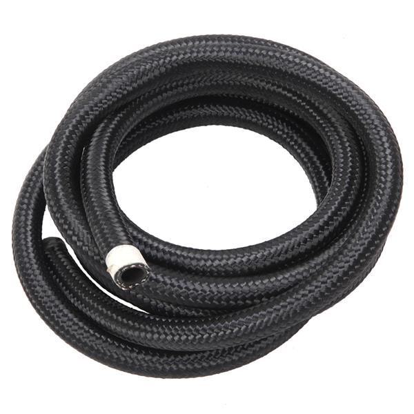 8AN 10-Foot Universal Stainless Steel Braided Fuel Hose Black