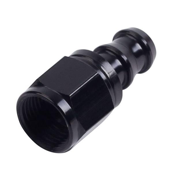 General Black Anodized AN-6 Straight Hose End Black