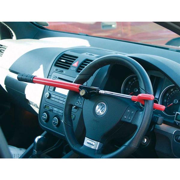 6008-2# Premium Car Steering Wheel Lock with Keys Red