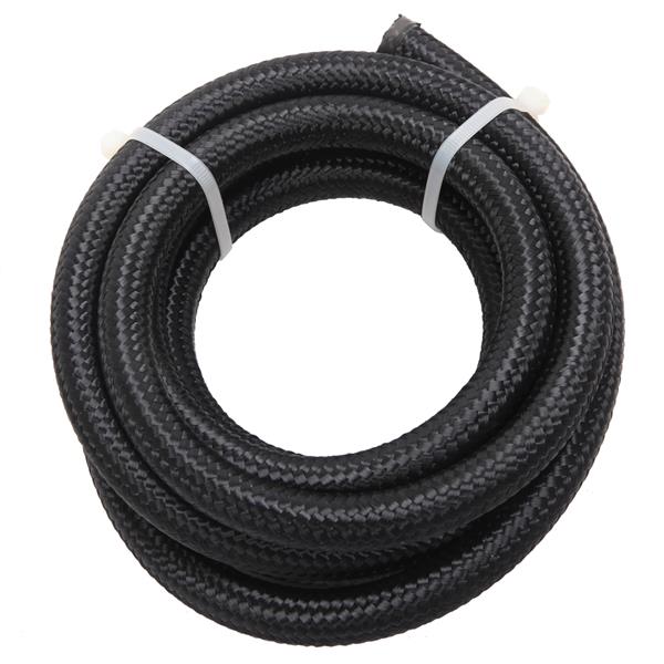 8AN 10-Foot Universal Stainless Steel Braided Fuel Hose Black