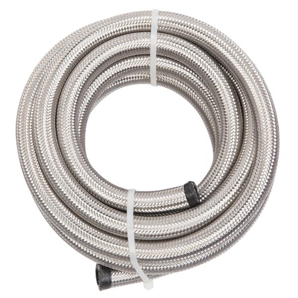 10AN 16-Foot Universal Stainless Steel Braided Fuel Hose Silver