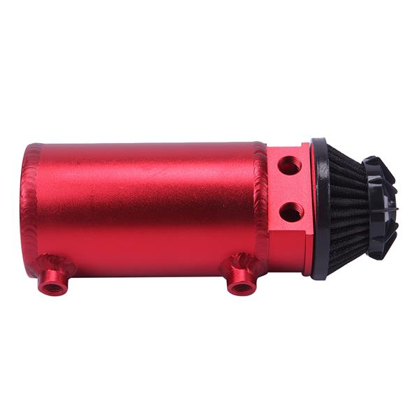 140mL Round Oil Catch Tank Double hole Oil Catch Tank with Air Filter Red