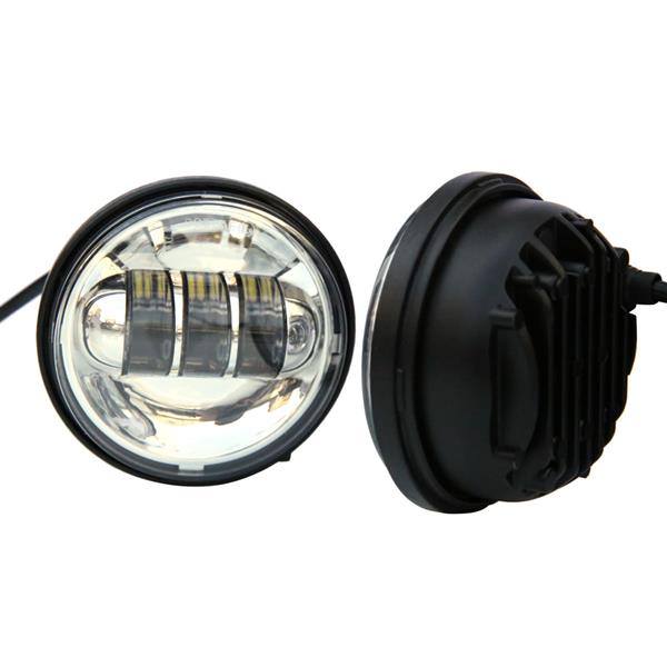 2pcs 4.5" 30W 6-LED 6500K White Light IP67 Die-cast Aluminum Fog Lamps for Harley Motorcycle Black 