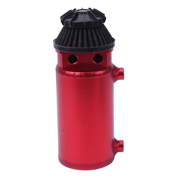 140mL Round Oil Catch Tank Double hole Oil Catch Tank with Air Filter Red