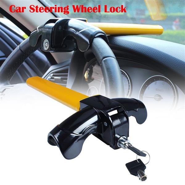 6005# Premium Car Steering Wheel Lock with Keys Yellow