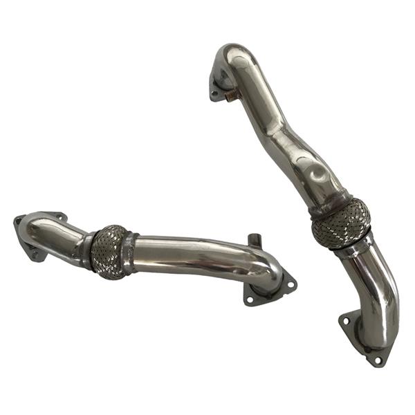 Exhaust Manifold Heavy Duty Polished Up Pipes For 2008-2010 Ford 6.4L Powerstroke Diesel No EGR