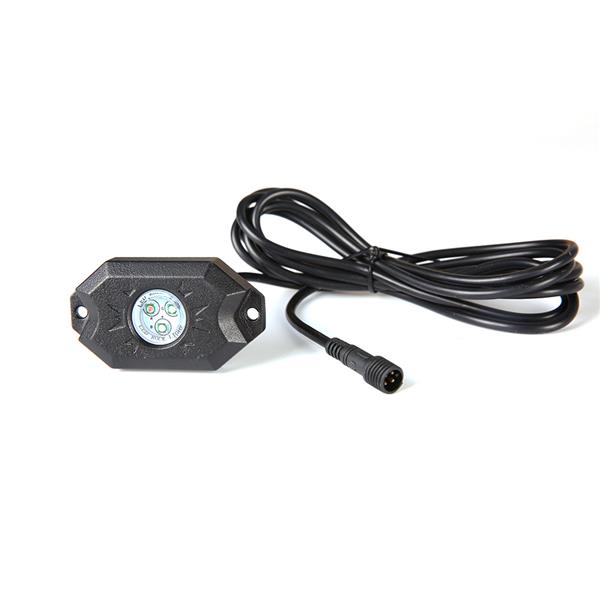 4pcs IP68 Waterproof Bluetooth RGB LED Rock Lights Black