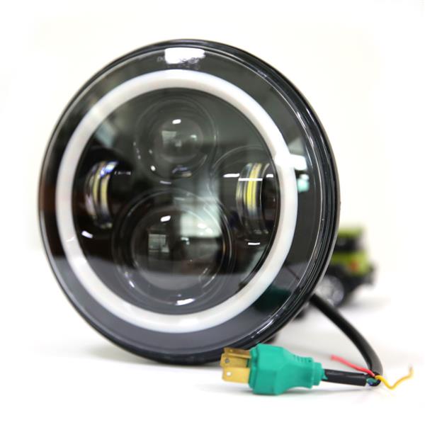 7" 6500K White Light IP67 Waterproof LED Headlight with Built-in Drive for Vehicles 