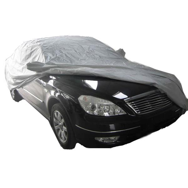 Weatherproof PEVA Car Protective Cover with Reflective Light Silver Gray XL