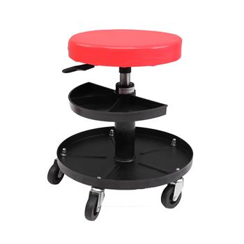 Adjustable Tool Rolling Creeper Seat Mechanic\\'s Seat Red & Black