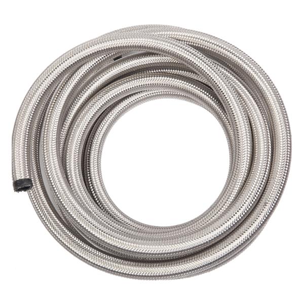 10AN 16-Foot Universal Stainless Steel Braided Fuel Hose Silver