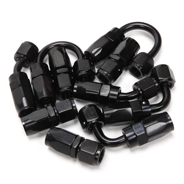 4AN 20-Foot Universal Black Fuel Pipe   10 Black Connectors