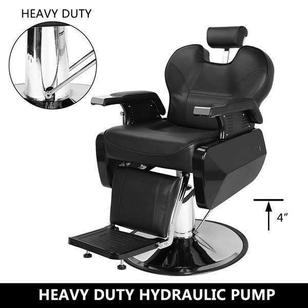 Professional Salon Barber Chair 8702A Black （Part B）