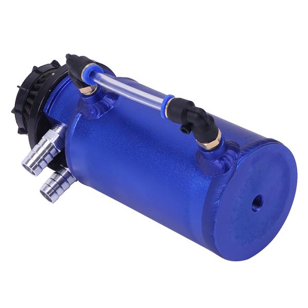 140mL Round Oil Catch Tank Double hole Oil Catch Tank with Air Filter Blue