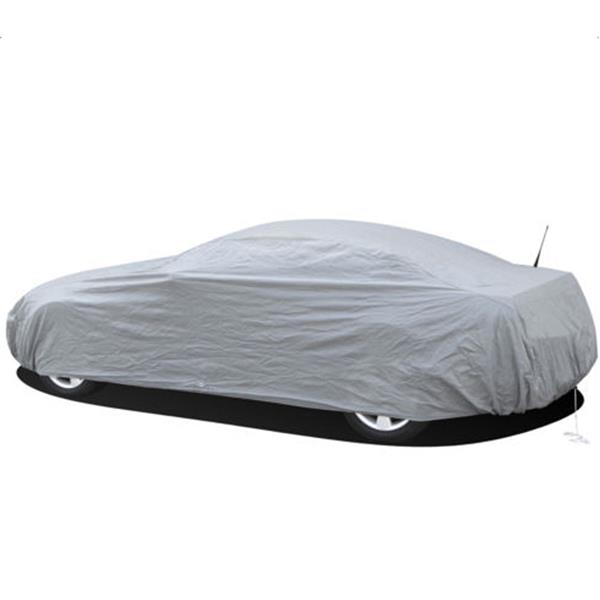 Weatherproof PEVA Car Protective Cover with Reflective Light Silver Gray S