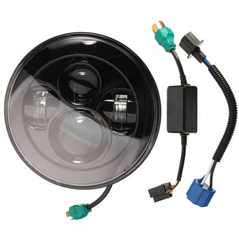 7\\" 6500K White Light IP67 Waterproof LED Headlight for Vehicles Black