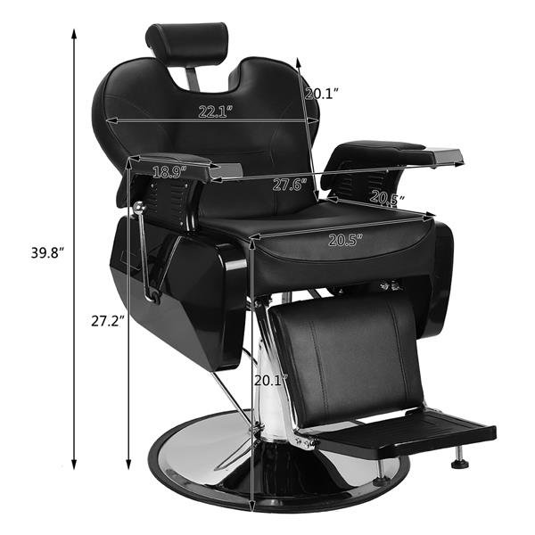 Professional Salon Barber Chair 8702A Black （Part B）