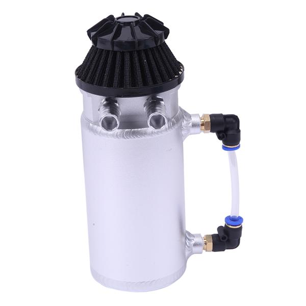 140mL Round Oil Catch Tank Double hole Oil Catch Tank with Air Filter Sliver